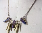 Spiked Tri-Quartz Crystal Necklace