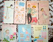 EB702 - 14 Vintage Greeting Cards  - All for Baby's - Used cards