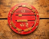 Vintage Round Red Cress Reversible Educational Board - Patent 1912