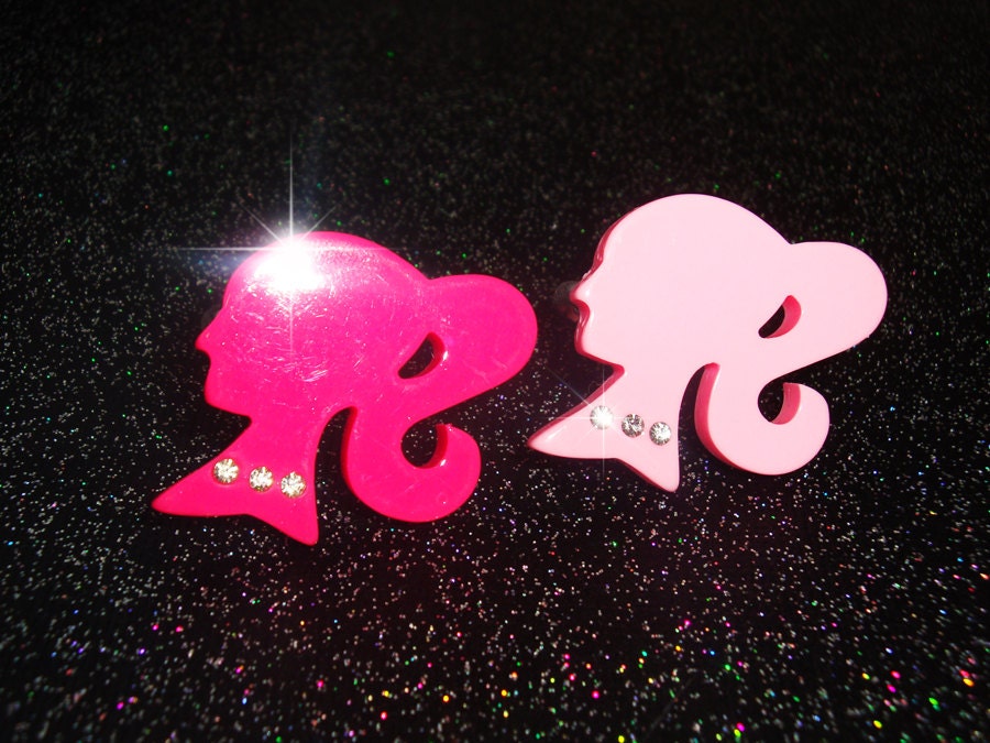 Huge Barbie Silhouette Rings - choose a color