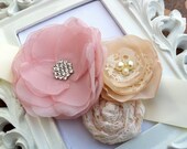 Alexandra- Bridal Sash Wedding Sash in Light Pink, Champagne and Ivory Vintage Lace...Bridesmaids, Flower girl sash belt...