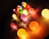 Promotion 15%off - Sale 2 Sets of Mixed sweet colour cotton ball string lights for Patio,Wedding,Party and Decoration (20 bulbs)
