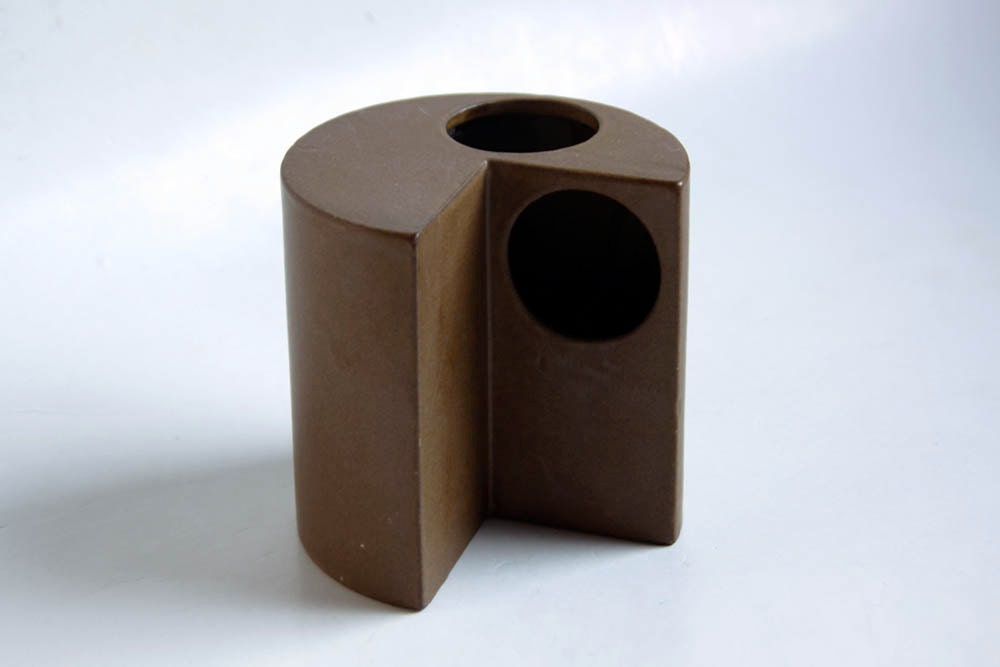 Mid Century Brown Cor Unum Vase (2)  - Dutch Pottery c.70s 80s