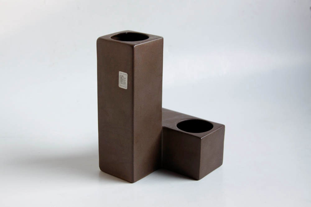 Mid Century Brown Cor Unum Vase (4)  - Dutch Pottery c.70s 80s