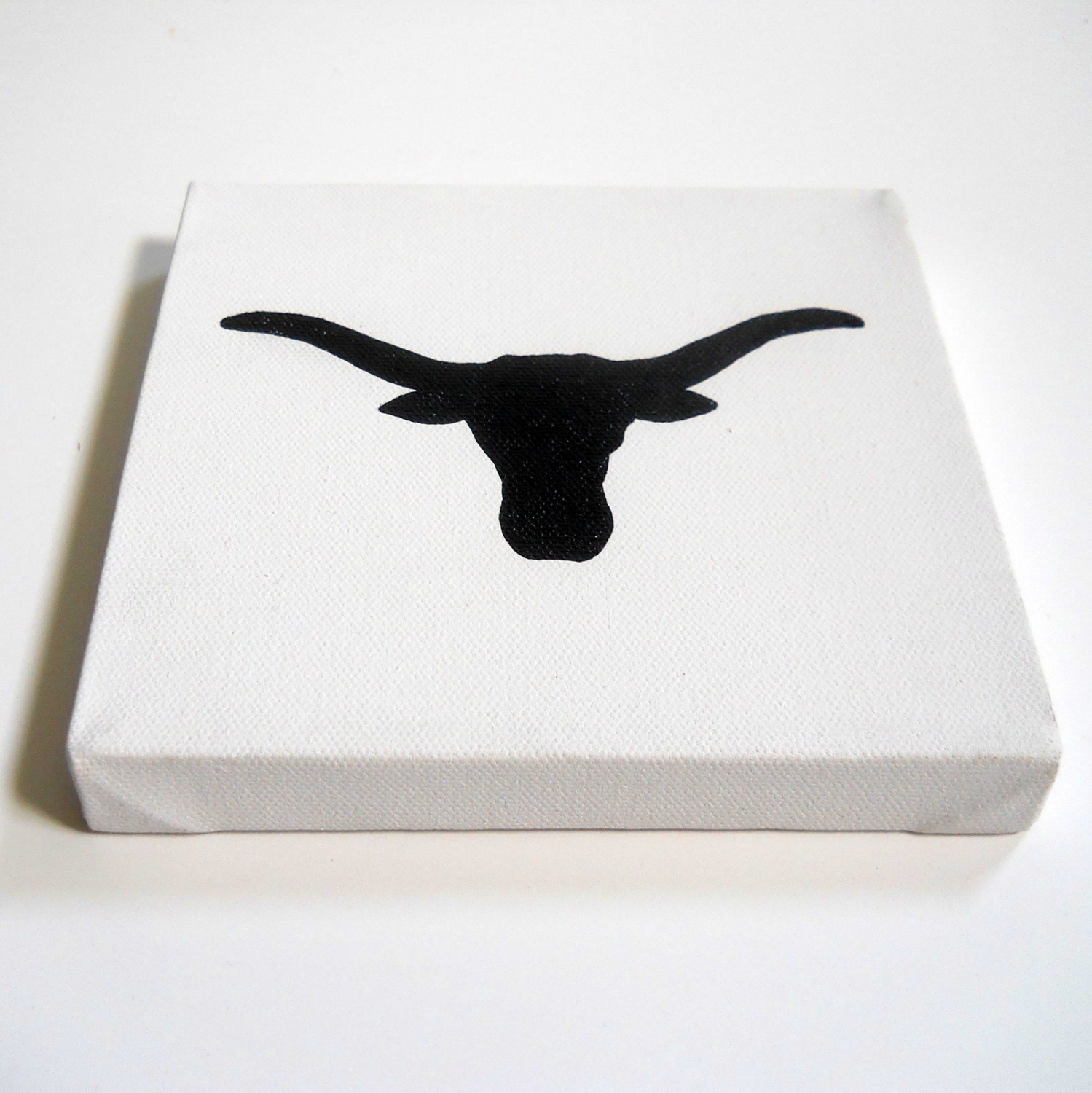 Longhorn Silhouette original painting 6x6