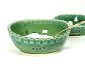 Salt Cellar, Jar, Bowl, Pig / Handmade Pottery / Green / Ready to Ship
