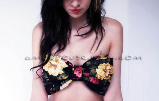 Victorian Garden Print Bow Bandeau
