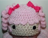Baby Hat, Pink, Off White, LaLa Loopsy, Baby Beanie, Baby Girl, 0 to 3 months, Photo Prop, READY TO SHIP