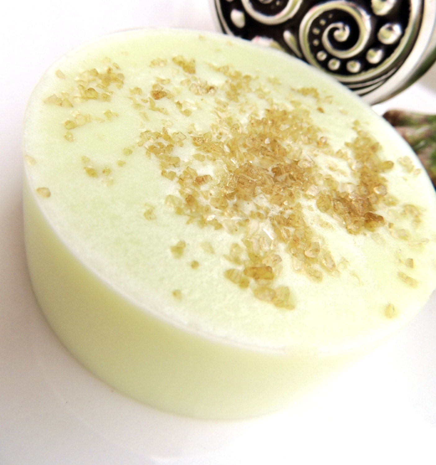 SEA SALT SOAP, Scented in Tropical Island Bamboo Jade Salt Bar, Shea Butter, Vegan Friendly, Handmade