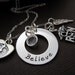 Nurse RN/ NICU Charm Necklace, Baby Nurse Gifts Jewelry w/ Necklace in Sterling Silver Hand Stamped BELIEVE Nursing Jewelry & Birthstone