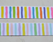 Bright rainbow and soft pastel wonky stripes on 7/8" grosgrain ribbon- spring/easter combo set Il_170x135