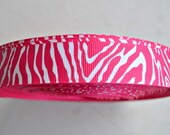 Hot pink & white Zebra/Tiger striped Print 7/8" grosgrain ribbon Il_170x135