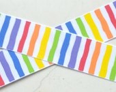 Bright primary rainbow wonky stripes on 7/8" grosgrain ribbon- spring Il_170x135