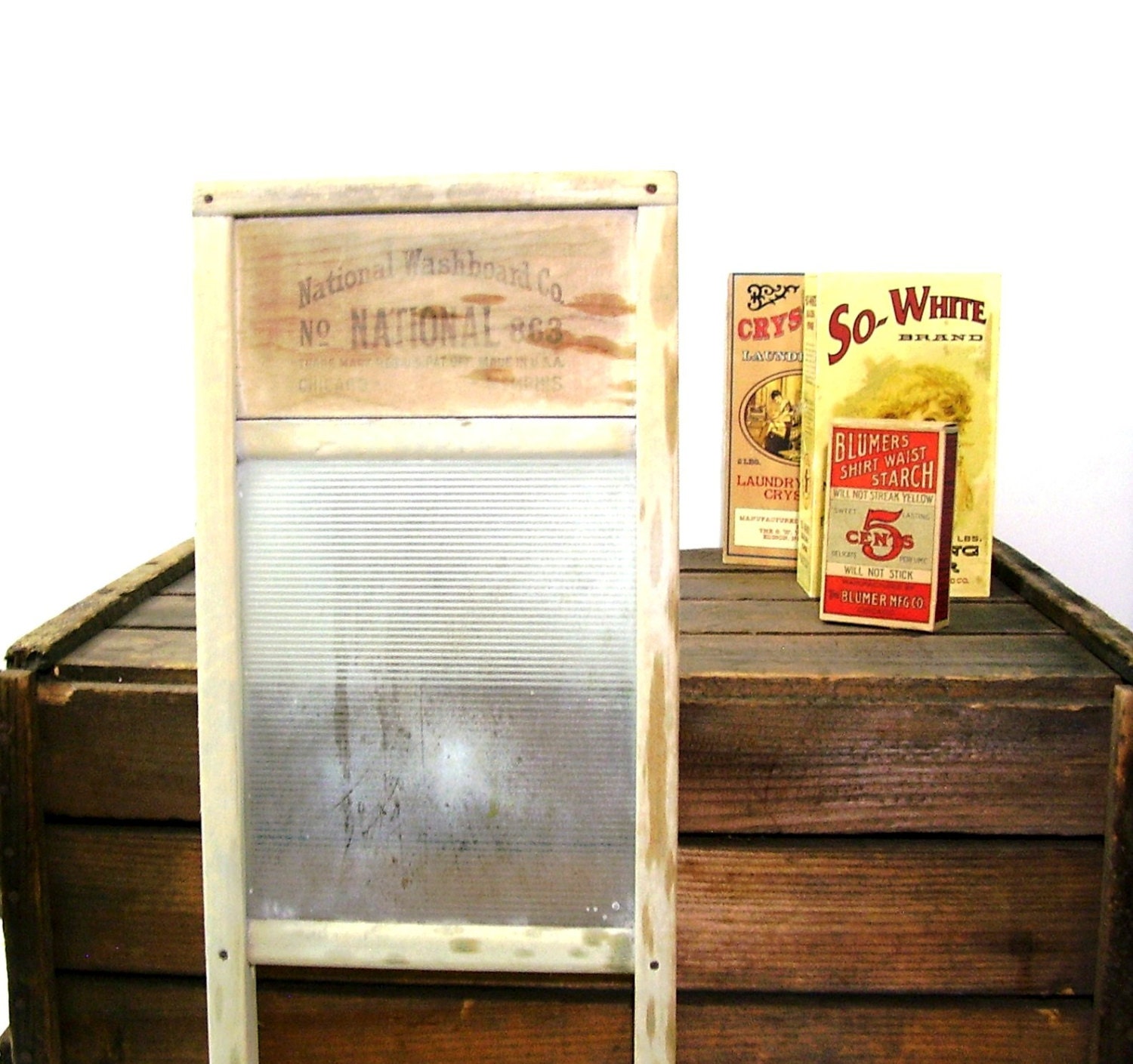 Vintage National Washboard Antique Glass Lingerie Board