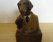 Vintage Advertising Figure Dog in Suit When Barking Coughs Accompany Colds...Naldecon CX 1970s
