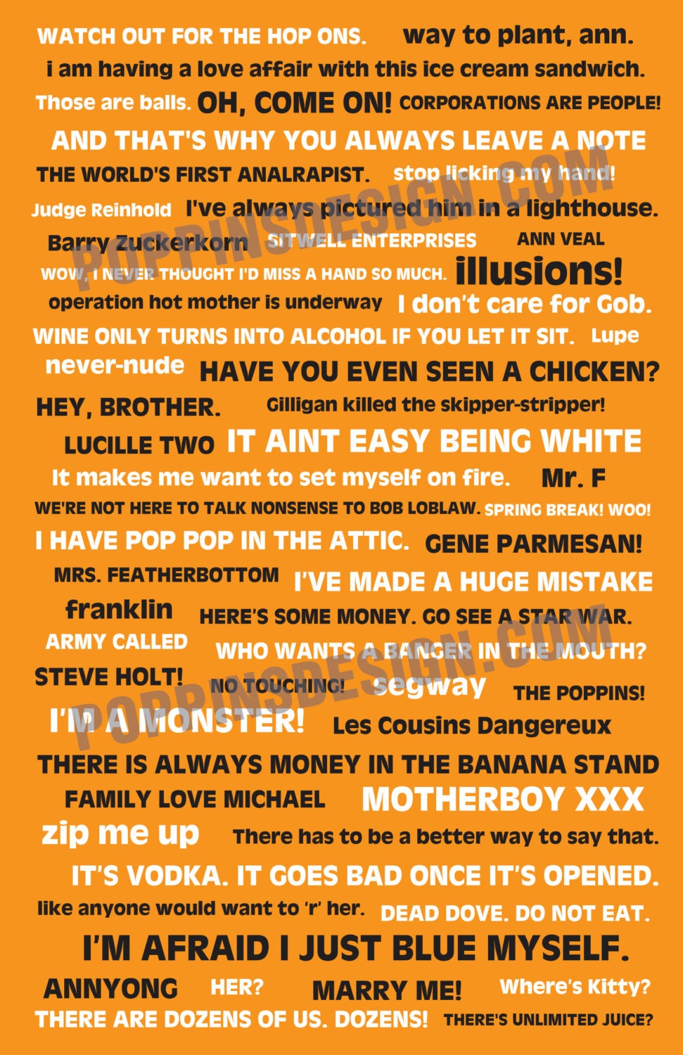 11X17 Arrested Development Quote Poster