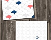 Set of FOUR Notecards