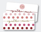 Call Me Cards - Ombre Polka Dot Design in Shades of Pink, Set of 100