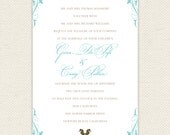 Elegant Beach Wedding Invitation Suite with Seahorse Motif, Purchase for a Sample of Package 1
