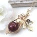 Personalized Mother And Child Birthstone Gold  Peapod Necklace Ideal For Moms Best Friends