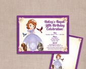 Sofia the first birthday invitation and thank you DIY printable