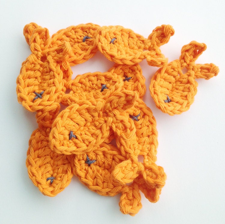 Crochet Fish Applique - Set of 10