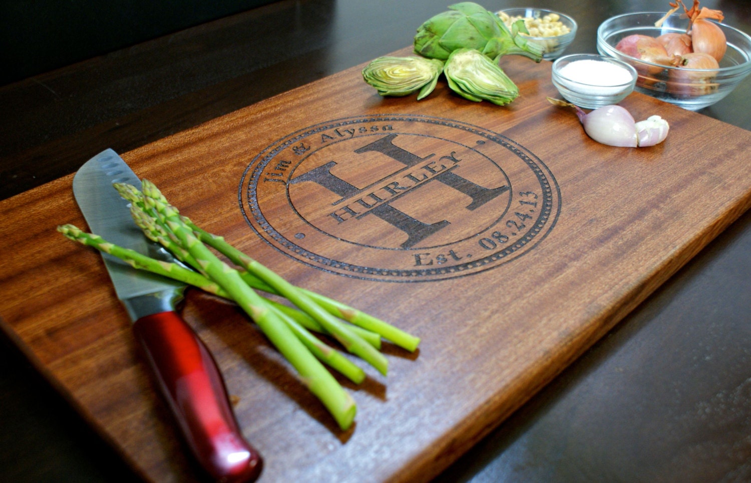 Personalized Cutting Board, Custom Engraved - 12"x18". Wedding Gift, Anniversary Gifts