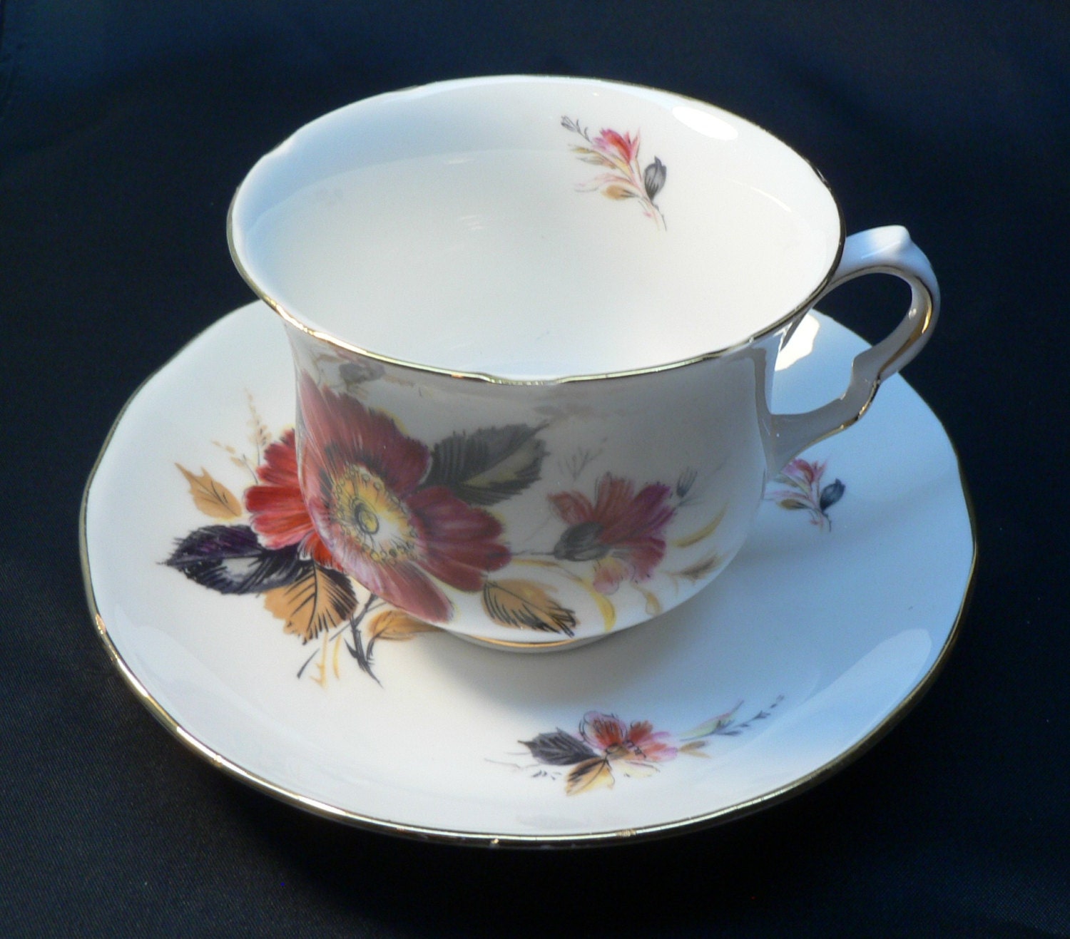 Queen Anne Bone China  Floral Cup and Saucer