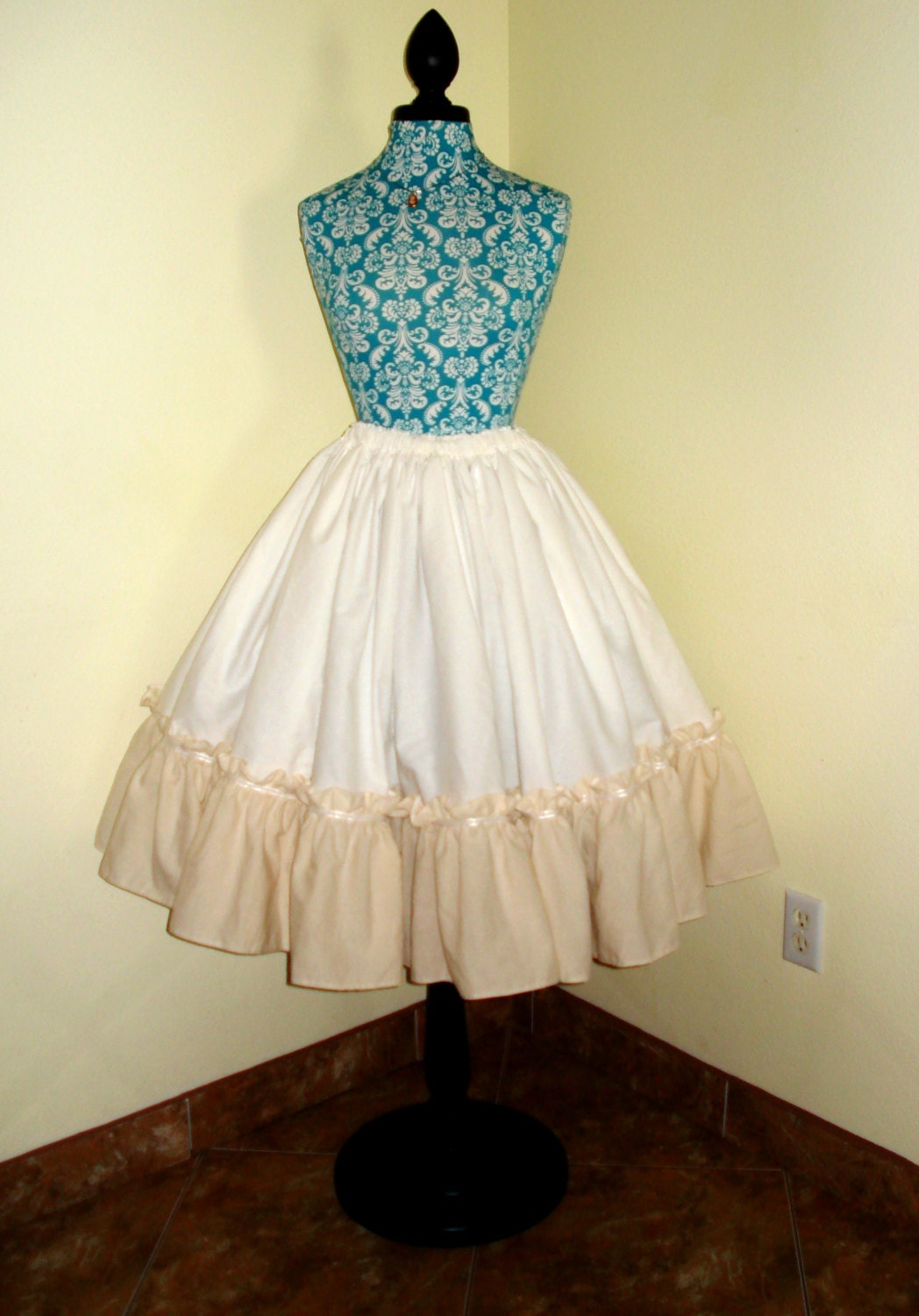 Petticoat Skirt with Ruffles Calf-Ankle Length