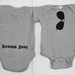 THE ORIGINAL Aviator Sunglasses Onesie in Heather Grey with Danger Zone on the Butt