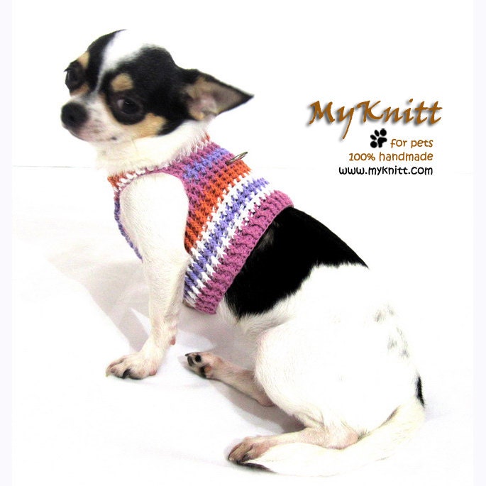 Pastel Dog Harnesses Pet Collar Puppy Leash Handmade Crochet Lavender Purple DH9 Free shipping