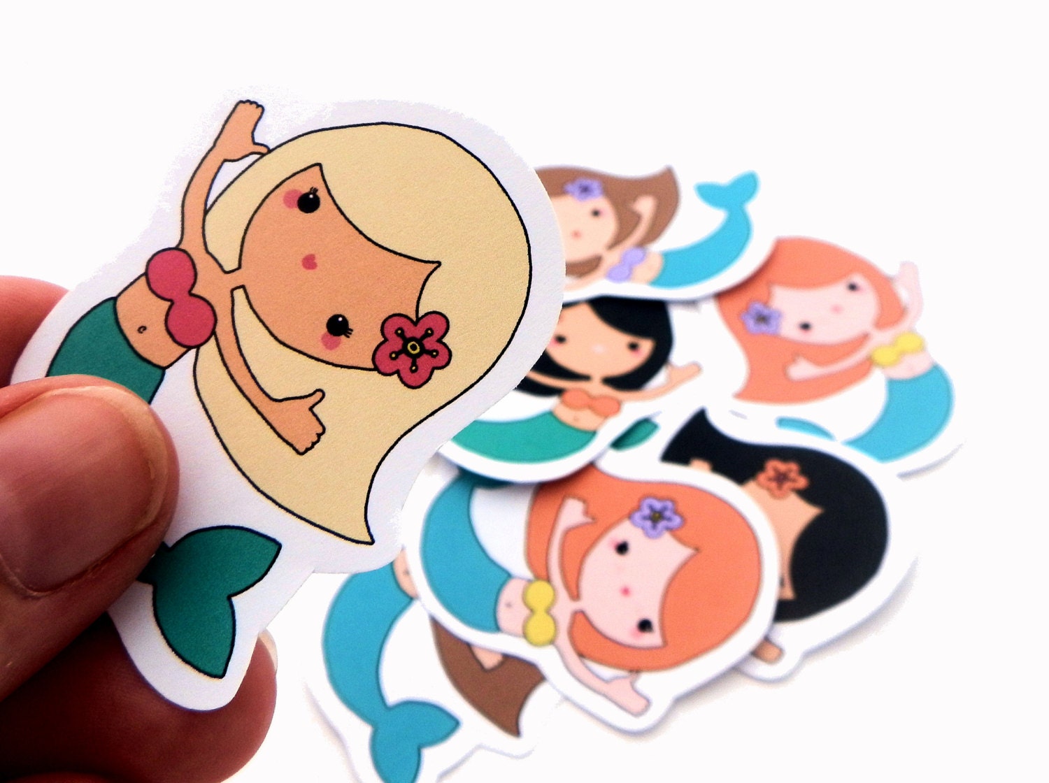 Cute mermaid stickers - pack of 8