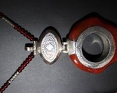 Huge Tuareg Amulet with Carnelean Stone, Tuareg Silver Melange