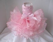 Pink Rose  Princess Dog Dress  with Swarovski Crystals  By Nina's Couture Closet "Exclusive  Line Bella "