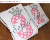 HUGE SA:E- Personalized princess birthday shirt, onesie, 1st birthday, 2nd birthday,  3rd birthday, 4th birthday, 5th birthday