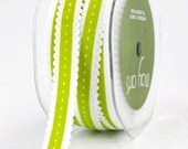 5/8" Scalloped Edge Grosgrain, parrot green , 2 yards