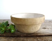 Vintage Stoneware Bowl - Small Yellow Ware Bowl - Rustic French Kitchen - French Provincial Decor
