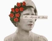 Print of Original Collage, Her Majesty, Queen Elizabeth Art, frighten