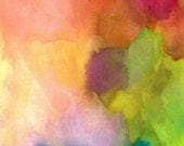 Watercolor Abstract Painting, Rebirth