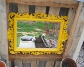 Sunshine Yellow Homco 1988 Vintage Mirror
