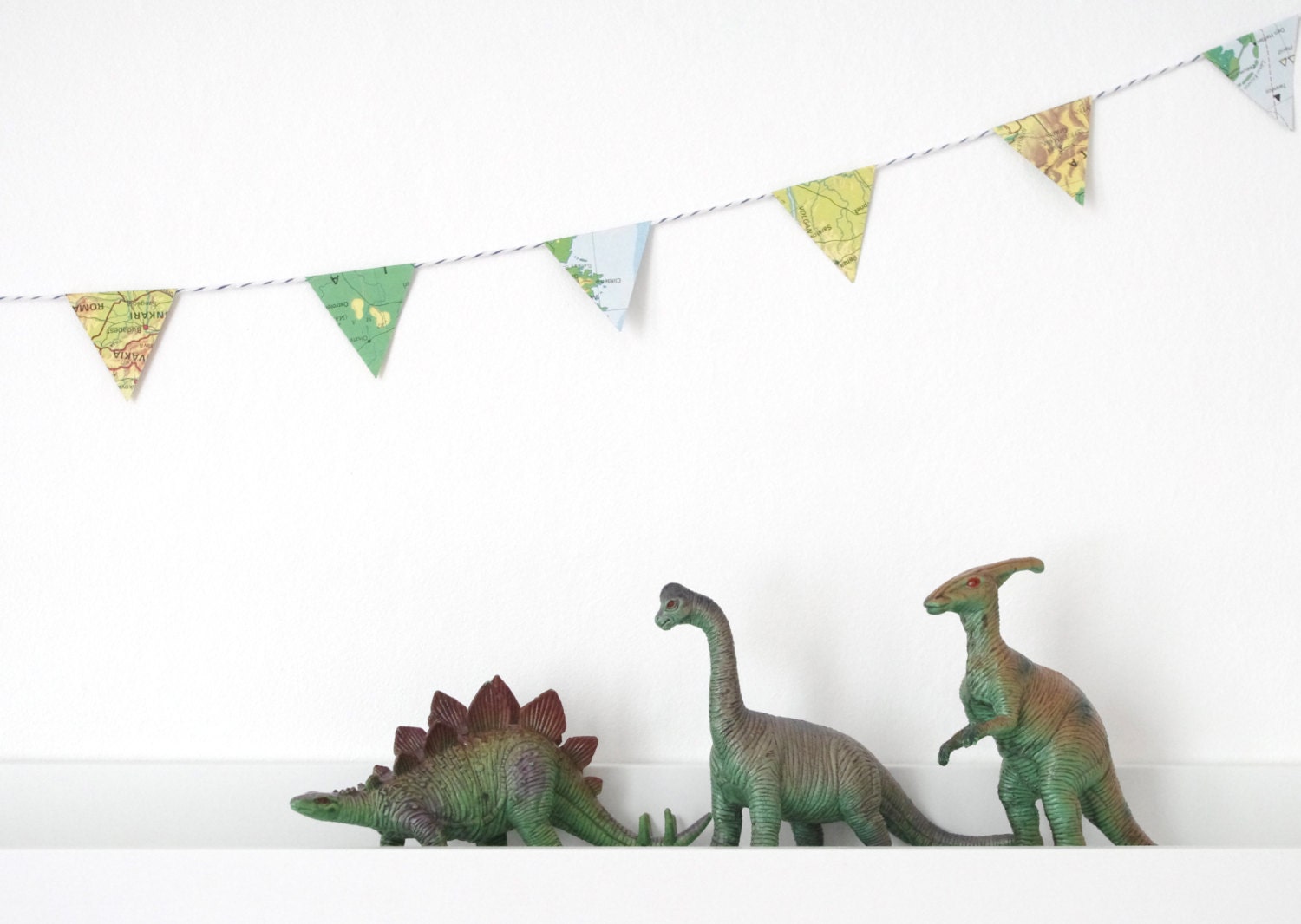 Vintage World Map Garland - NEW SIZE