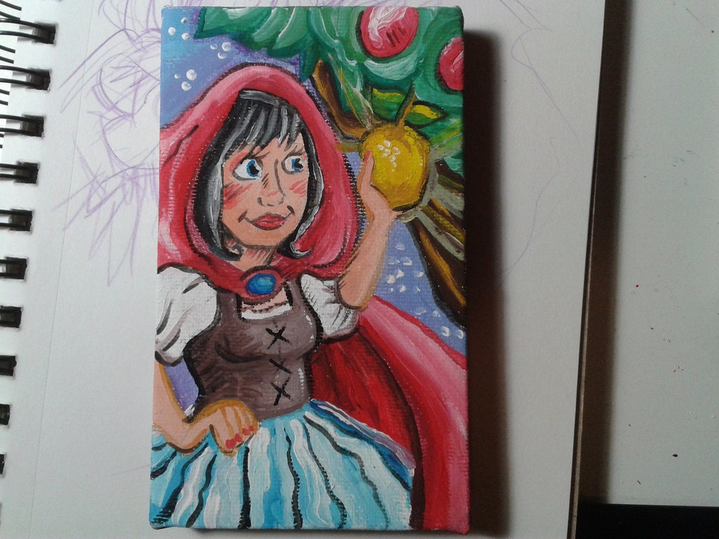 Custom Fairy Tale Character Gouache Painting - Size Small 5x3