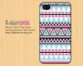 Colorful Aztec Tribal iPhone 5 Case, iPhone 4 case, Geometric Pattern iPhone 4s Cover, Triangle Hard Plastic iphone 5 Cover, cases