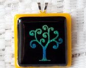 Dichroic Tree Fused Glass Pendant