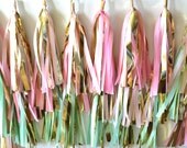 Light Pink, Dark Pink & Mint Magic Backdrop Tissue Tassel Tower