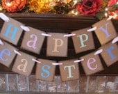 Easter Banner Happy Easter Garland Spring Sign Bunting Pastel Colors Great Photo Prop Can Custom Colors