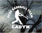 Vinyl Car Window Decal 6h x 6w - Baseball1 Personalized Baseball Team Decal with Team Name and Student'sName sports