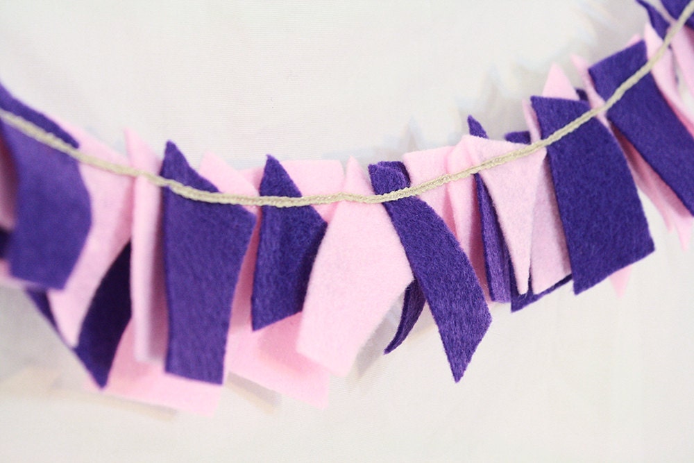 pink and purple felt garland