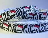 2mts Zebra Print, Skull, Punk 7/8" Grosgrain Ribbon
