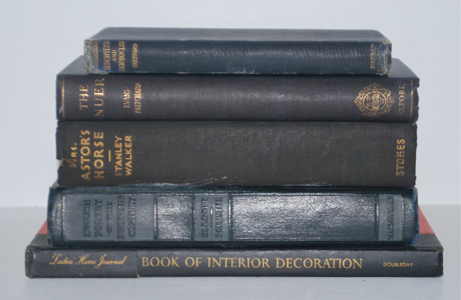 Black, Faded Book Collection,Home Decor,Interior Design,Library,Decorative,Book Stack,Old Books,Vintage,Wedding, Retro